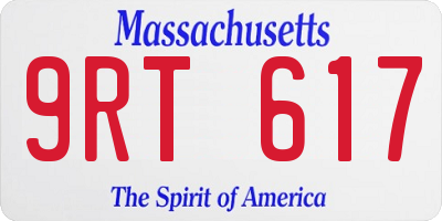 MA license plate 9RT617
