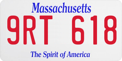MA license plate 9RT618