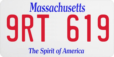 MA license plate 9RT619