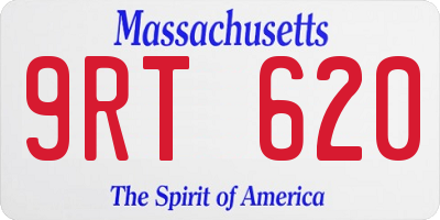 MA license plate 9RT620