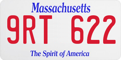 MA license plate 9RT622