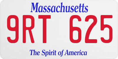 MA license plate 9RT625