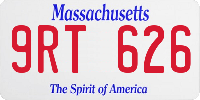 MA license plate 9RT626