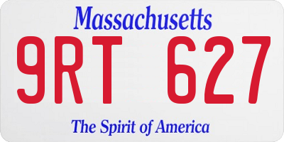 MA license plate 9RT627