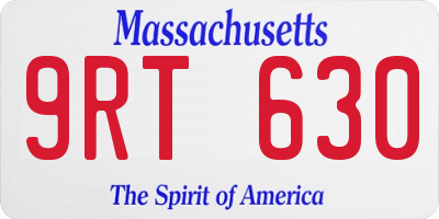 MA license plate 9RT630