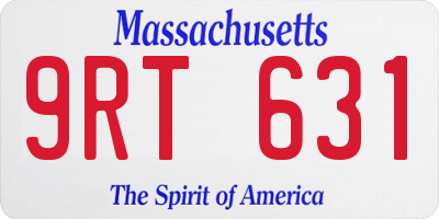MA license plate 9RT631