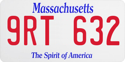 MA license plate 9RT632