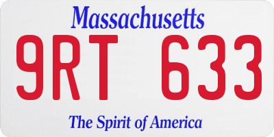 MA license plate 9RT633