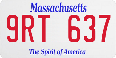 MA license plate 9RT637