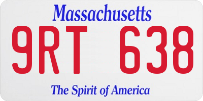 MA license plate 9RT638