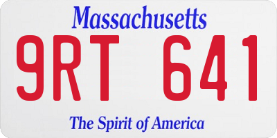 MA license plate 9RT641