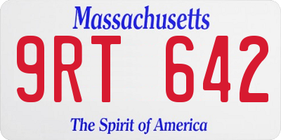 MA license plate 9RT642