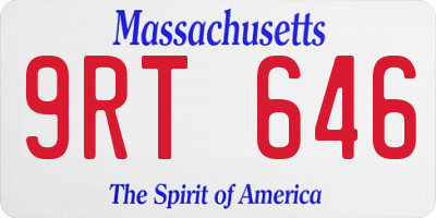 MA license plate 9RT646