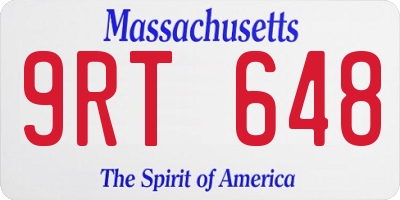 MA license plate 9RT648