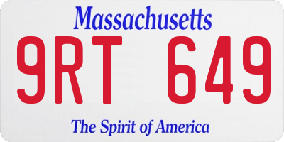 MA license plate 9RT649