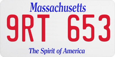 MA license plate 9RT653