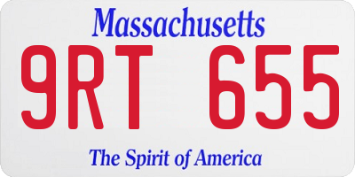 MA license plate 9RT655
