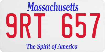 MA license plate 9RT657