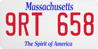 MA license plate 9RT658