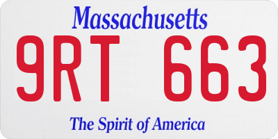 MA license plate 9RT663