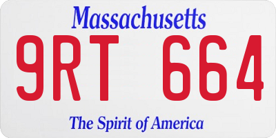 MA license plate 9RT664