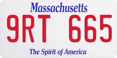MA license plate 9RT665
