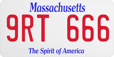 MA license plate 9RT666