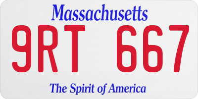 MA license plate 9RT667