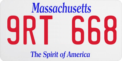MA license plate 9RT668