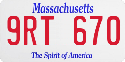 MA license plate 9RT670