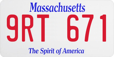 MA license plate 9RT671