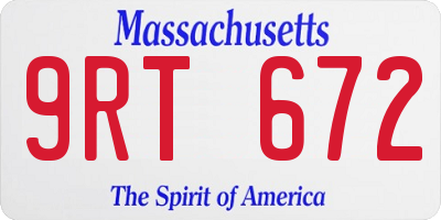 MA license plate 9RT672