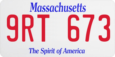 MA license plate 9RT673