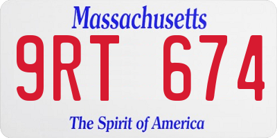 MA license plate 9RT674