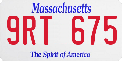 MA license plate 9RT675