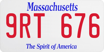 MA license plate 9RT676