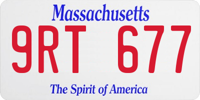 MA license plate 9RT677