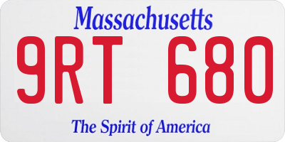 MA license plate 9RT680