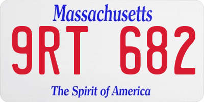 MA license plate 9RT682