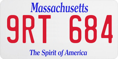 MA license plate 9RT684