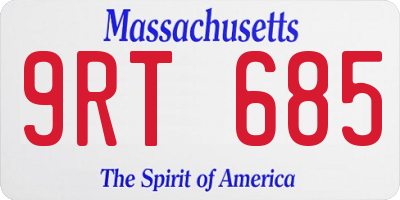 MA license plate 9RT685