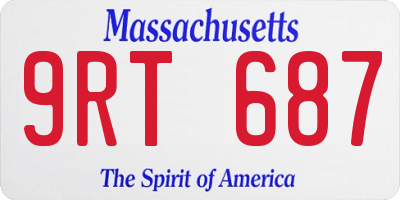 MA license plate 9RT687