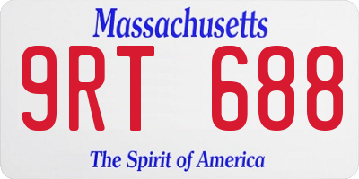 MA license plate 9RT688