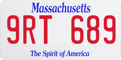 MA license plate 9RT689