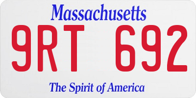 MA license plate 9RT692
