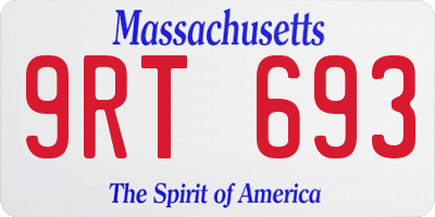 MA license plate 9RT693