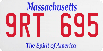 MA license plate 9RT695