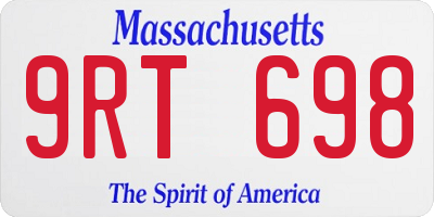 MA license plate 9RT698