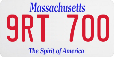 MA license plate 9RT700