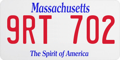 MA license plate 9RT702